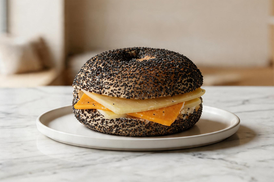 Haşhaşlı Dört Peynirli Bagel
