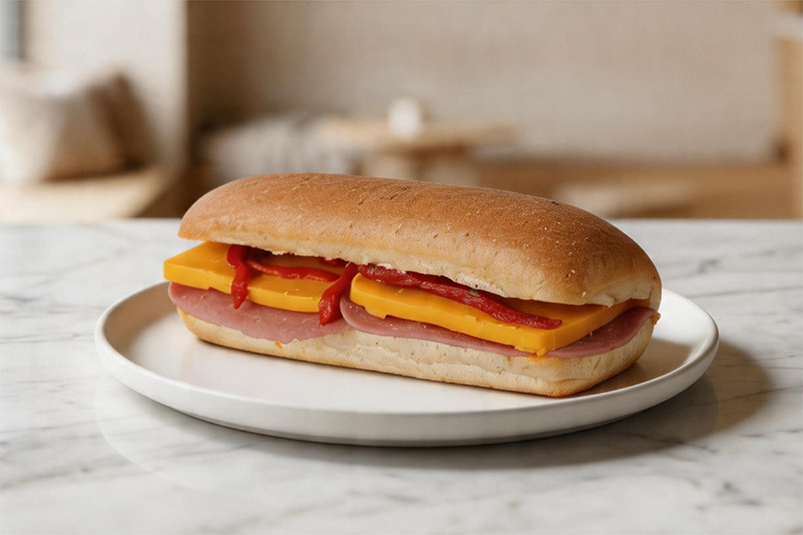 Cheddar Peynirli Dana Jambonlu Panini